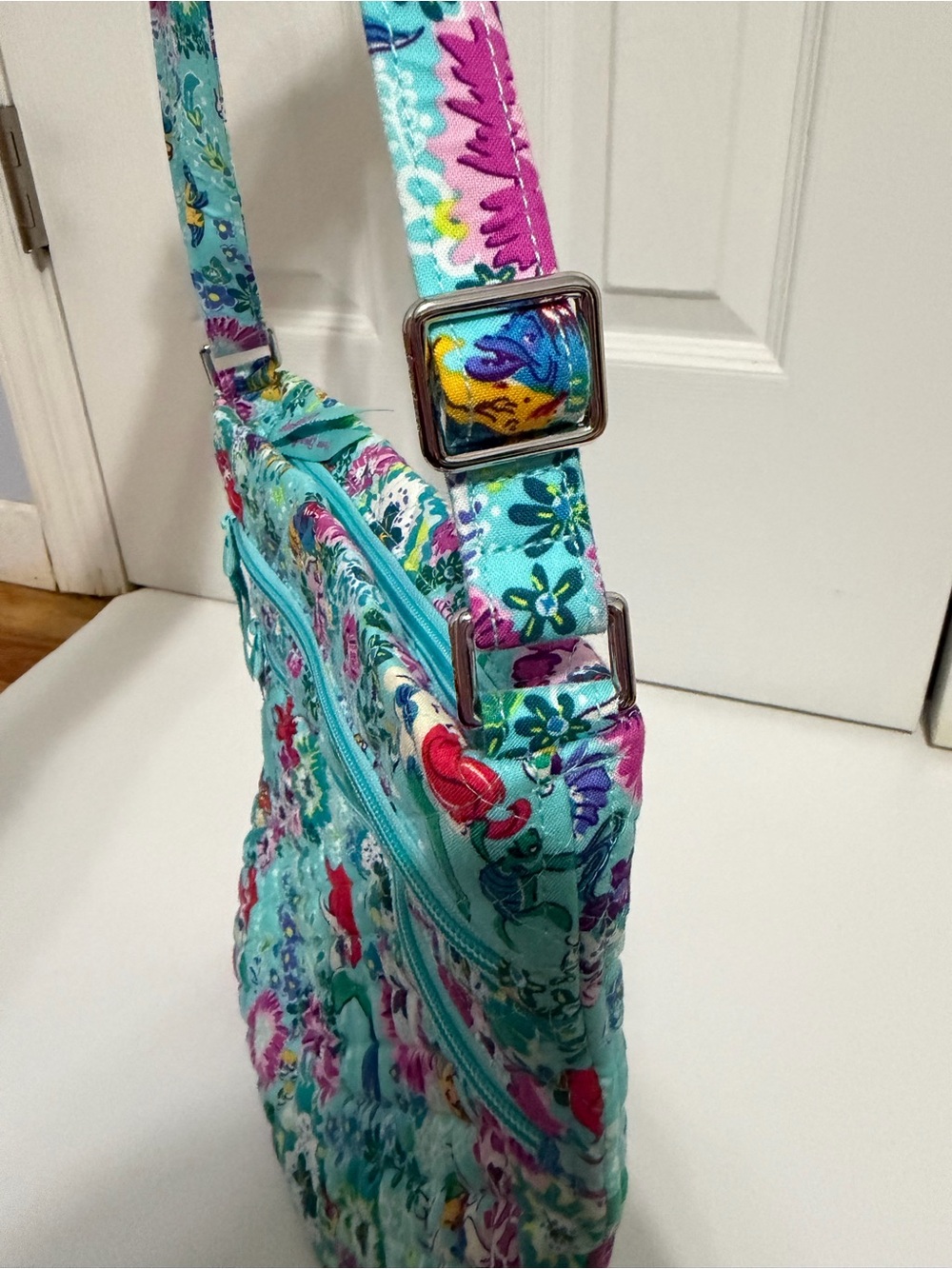 Vera Bradley Disney Parks Ariel Little Mermaid Triple Zip Hipster Crossbody Bag - Picture 3 of 13